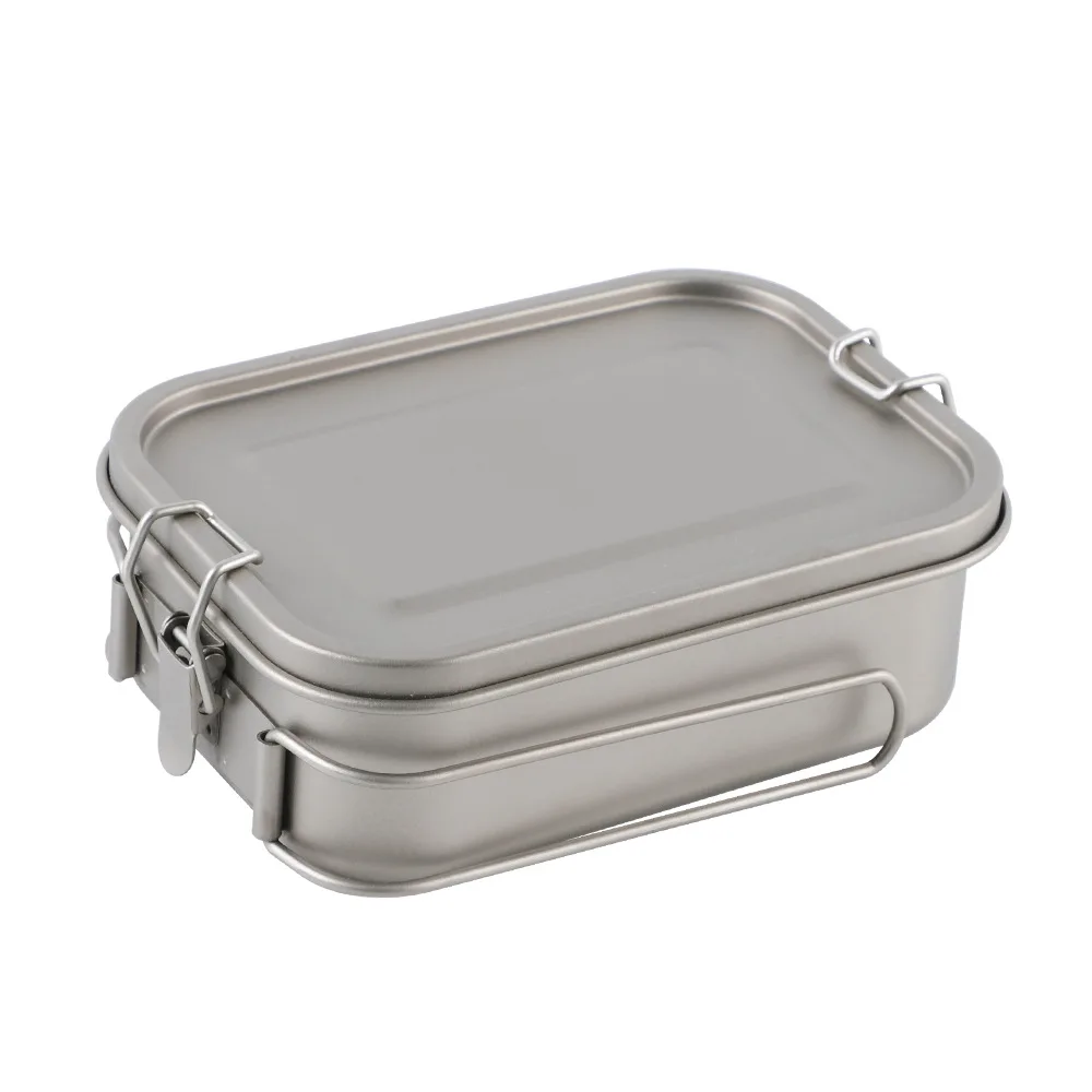 Открытый чистый титановый Ланч-бокс запечатанный Кемпинг bento box студенческий портативный нож вилка и ложка для столовых приборов