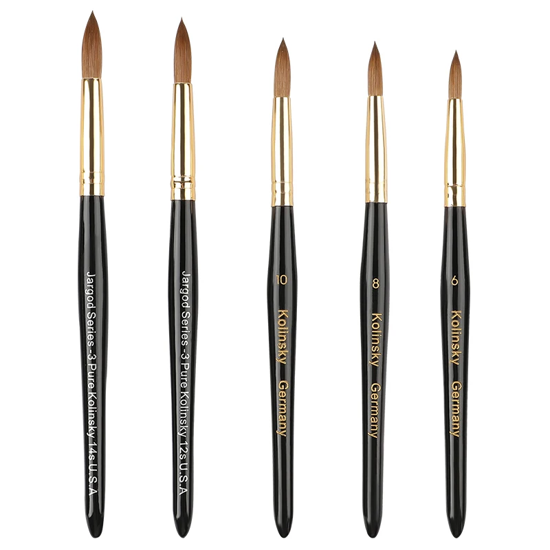 Лидер продаж 2022, набор многофункциональных кистей для ногтей от производителя, 100% колонковый акрил, размер #2-#22, Черная Кисть для ногтей