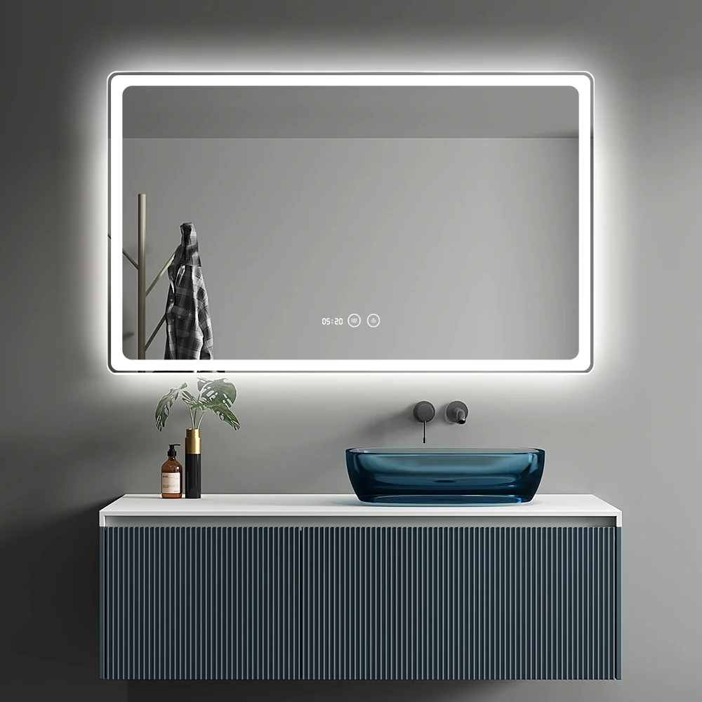 BOLEN Customized bathroom illuminated mirror makeup hotel led mirror with magnifying