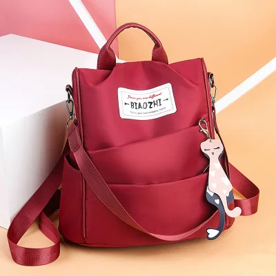 Backpack women 2019 Korean version of the new fashion wild Oxford cloth bag multifunctional large capacity anti-theft female bag