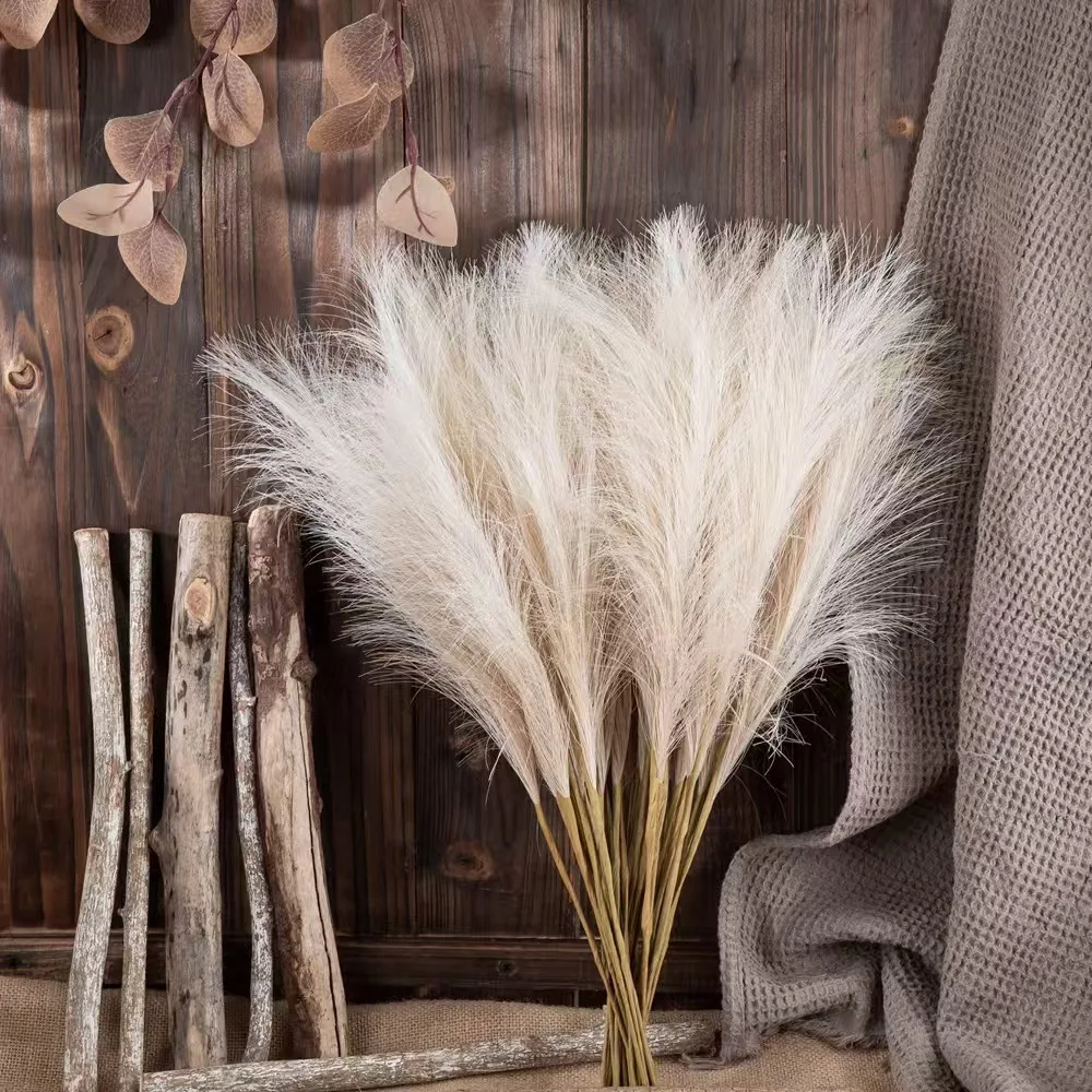 INS Reed Simulation Flower Faux Pampas Grass Floral Large Artificial Vase Filler Home Decoration Wedding Table Centerpieces