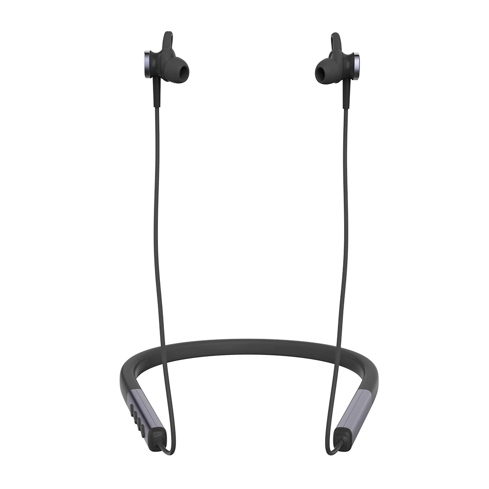 Fashion texture good neck ergonomic design fit skin button control LED indicator blinking sports wireless earphone