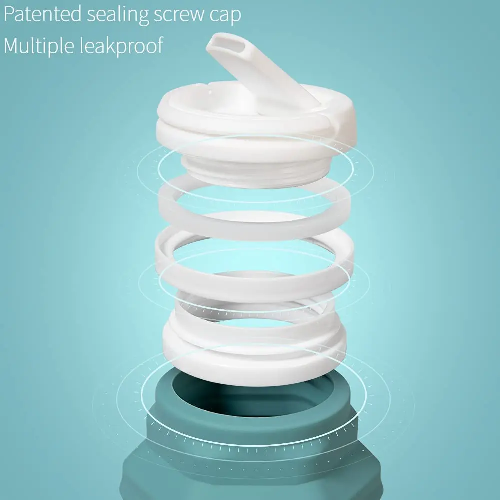 foldable bottle sport water bottle 500 ml drinking 2022 new products custom logo wholesale direct silicone  material