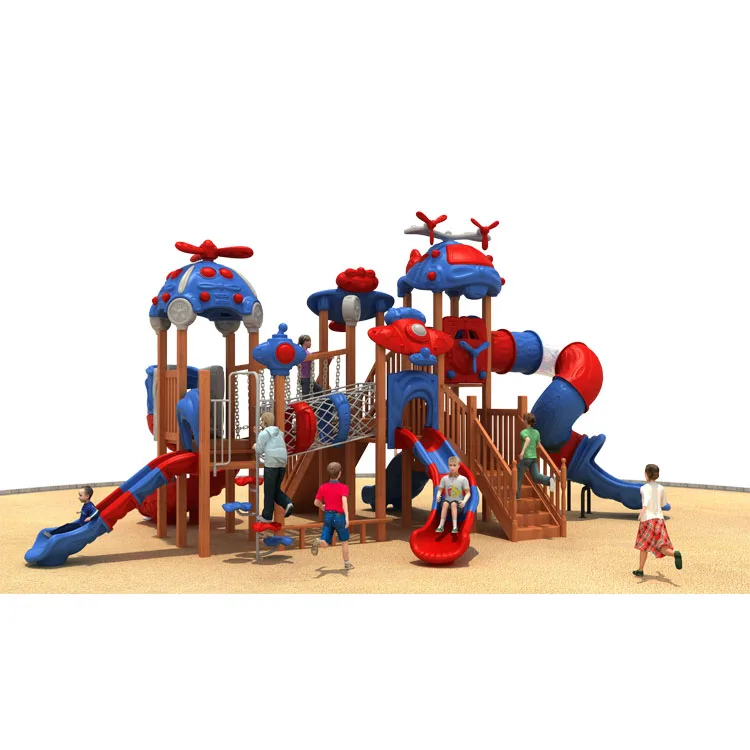 Popular Amusement Park Children Outdoor Wooden Playground Equipment with Slide for Sale