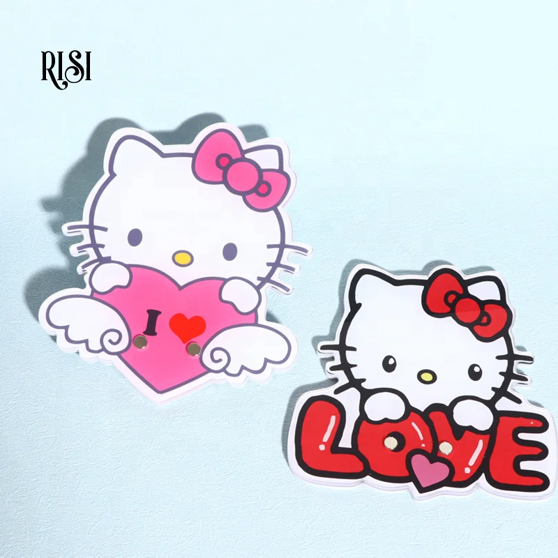 RISI Custom Acrylic Hello Kitty Lash Tile Eyelash Extensions Lash Tiles Palette With Magnet Lash Holder