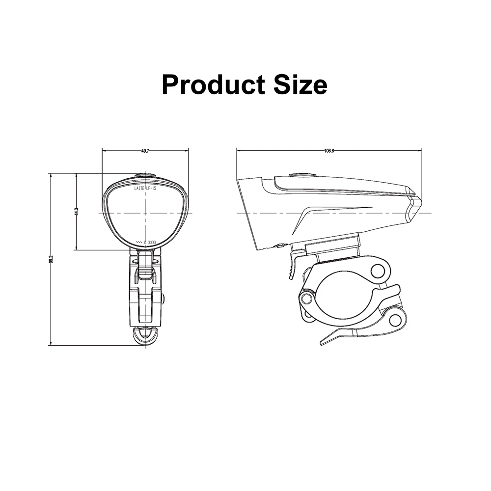 Sate-Lite 35 Lux Bike Light Led Bicycle Head Light External Battery Rechargeable Bicycle Light