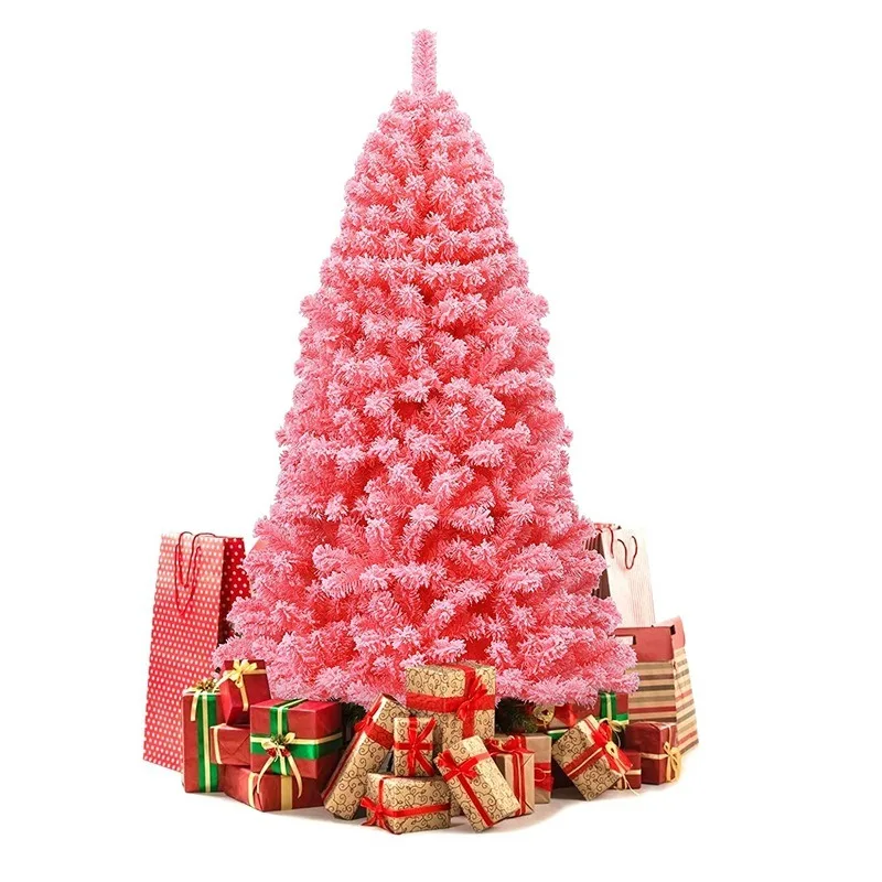 Wholesale 2024 New Year 1.8M Pink Snow Scene Pink Christmas Tree For Christmas Party Decoration