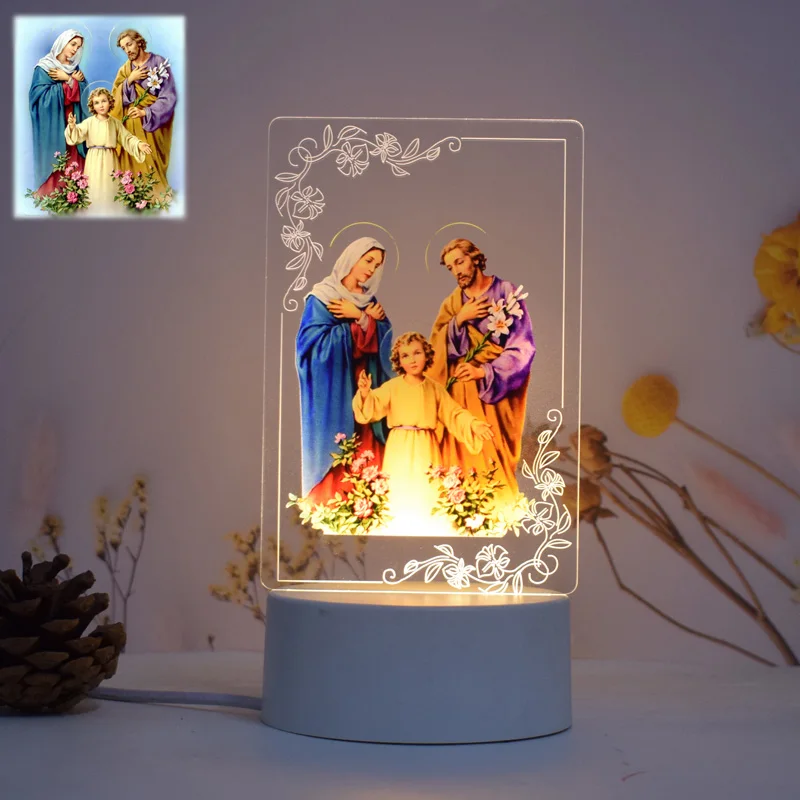 Objets Religieux Catholicisme Christianity Christian Gifts Products Party Celebration Gifts 3D Night Lamp Lighting