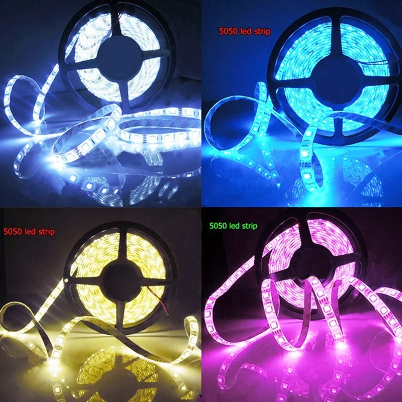 SMD 5050 60 120 LED/M 5M flexible RGB LED Strip tape waterproof led strip light rgb 12v 24v ultra brightness led stripe
