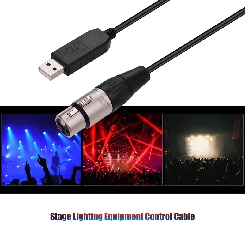 Кабель-преобразователь RS485 DMX512 с USB на 3Pin XLR внутренним интерфейсом для компьютера