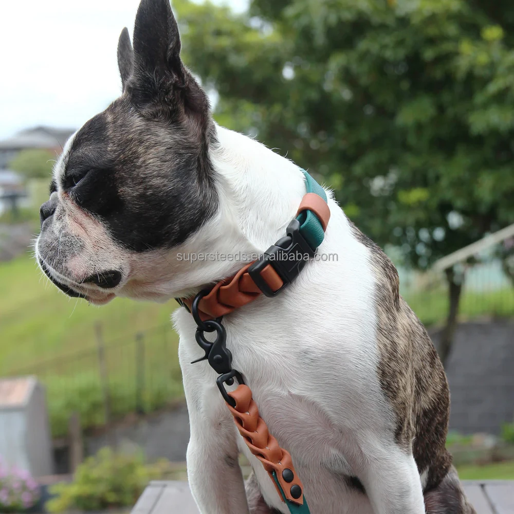 Polyester core coated in a protective polymer PVC Braided adjustable dog collars with side release buckle