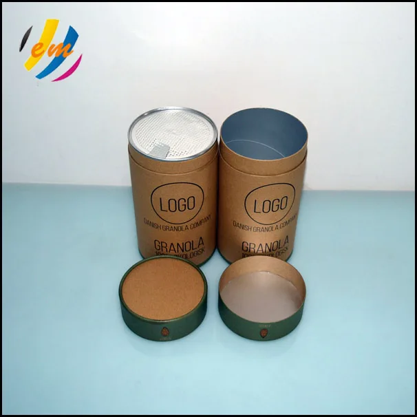 High quality printed wrapping  kraft paper tubes with lid for food packing