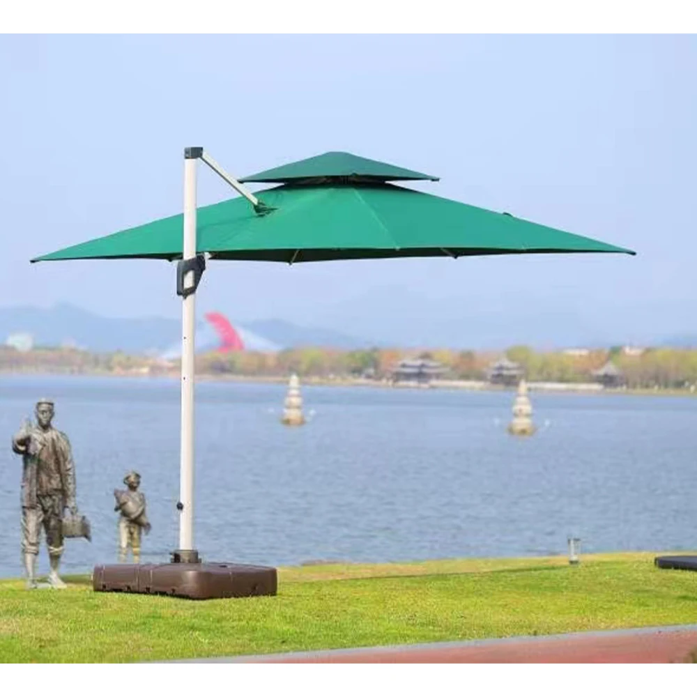 Modern Leisure Garden Outdoor Aluminum Rome Round Sun Parasol for Swimming Pool Restaurant Hotel Park Villa