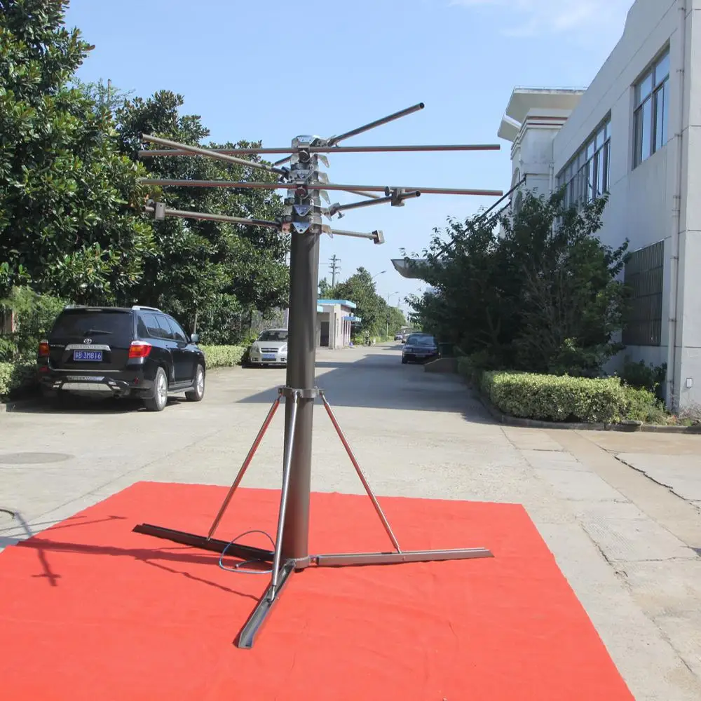 Pneumatic telescopic mobile tripod hard anodizing pole communication mast
