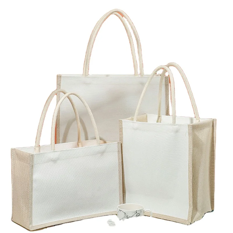 Wholesale Promotional Burlap Jute Tote Bags Reusable Grocery eco small shopping Tote Bag