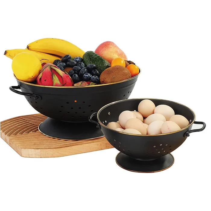 High Quality Wire Mesh Basket Colander Strainer Strainers For Draining Pasta Vegetables Fruits