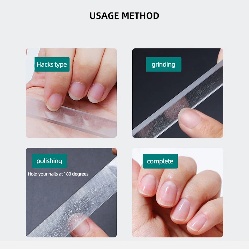 New 1Pcs Professional Glass Nail File Nail Polish Transparent Sanding Polishing Durable Buffer Manicure Portable Nail Art Tool