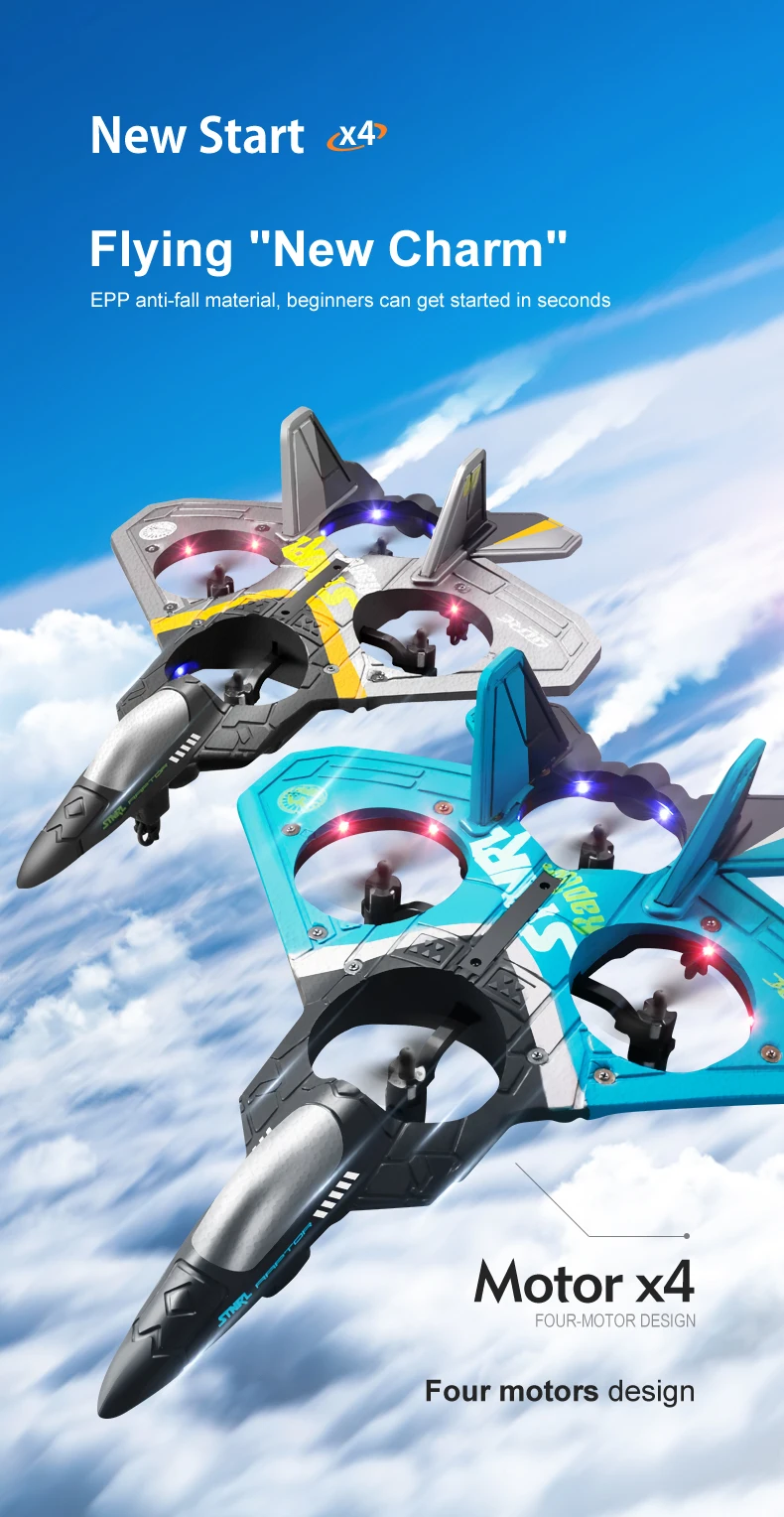 Newest 4DRC RC Drone V17 RC Remote Control Airplane 2.4G Fighter Hobby Plane Glider Airplane EPP Foam Toys RC Drone Kids Gift