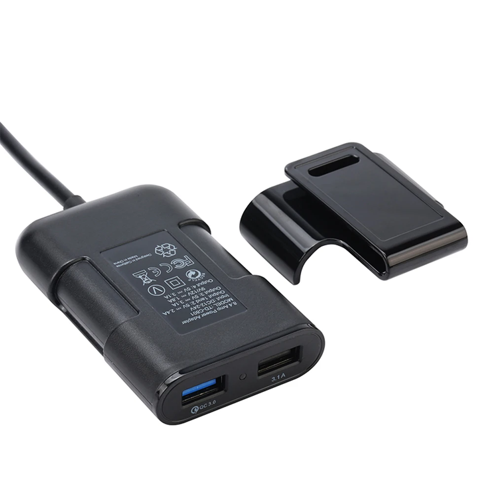 
SIPU 12V/24V Universal 4 USB Ports Car Charger Front Back Seat QC3.0 Fast Charging Extension USB Cable 4 in 1 car Charger 