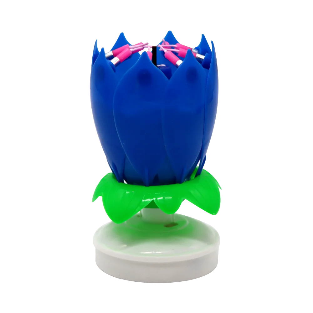 happy birthday song singing spinning lotus shape music musical birthday singing candle ratable music candle
