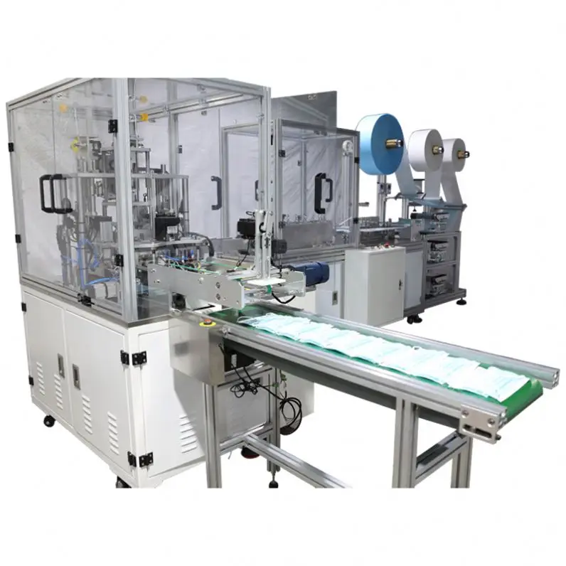 disposal heat press mask production machine 1+1 3ply 4ply face mask making machine with the cover