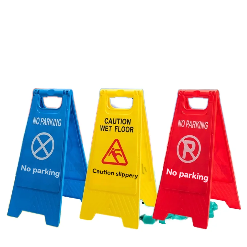 Traffic Safety Warning Sign Wet Floor Plastic Folding Sign Danger Warning Sign with Wet Floor Targeted Instruction