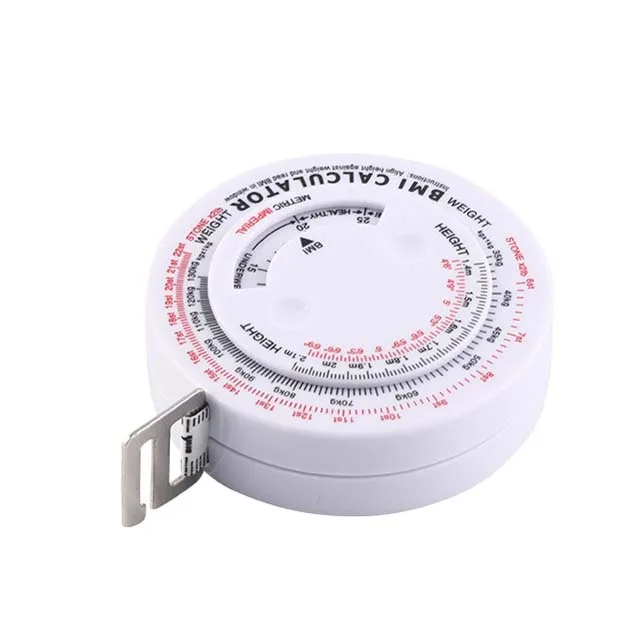 High Quality 150cm Body Mass Index Retractable Measure BMI Calculator Tape for Diet Weight Loss