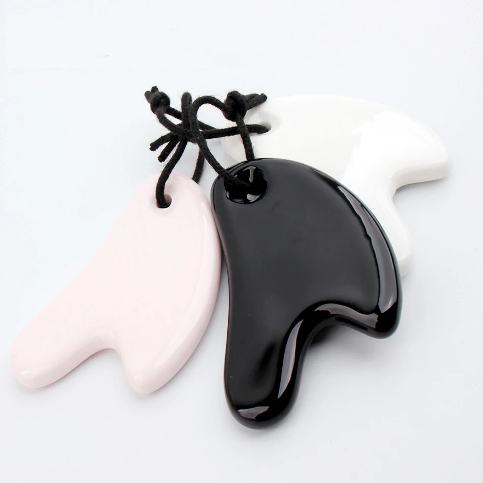 Chinese Traditional Massager cosmetic Board Portable Ceramic Facial Gua Sha Eyes Scraping Massage Tool