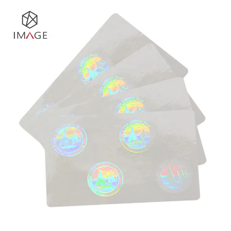 84*52mm Clear Transparent Custom Adhesive Hologram Overlay Sticker for ID Cards