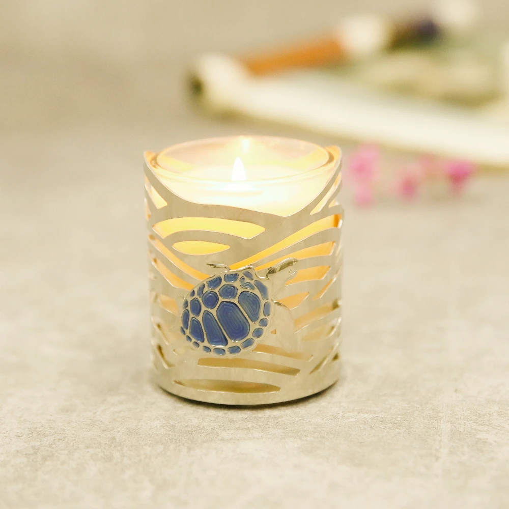 Аксессуар для свечи металлический подсвечник с покрытием позолоченный морской черепахи Железный чехол для свечи с рисунком