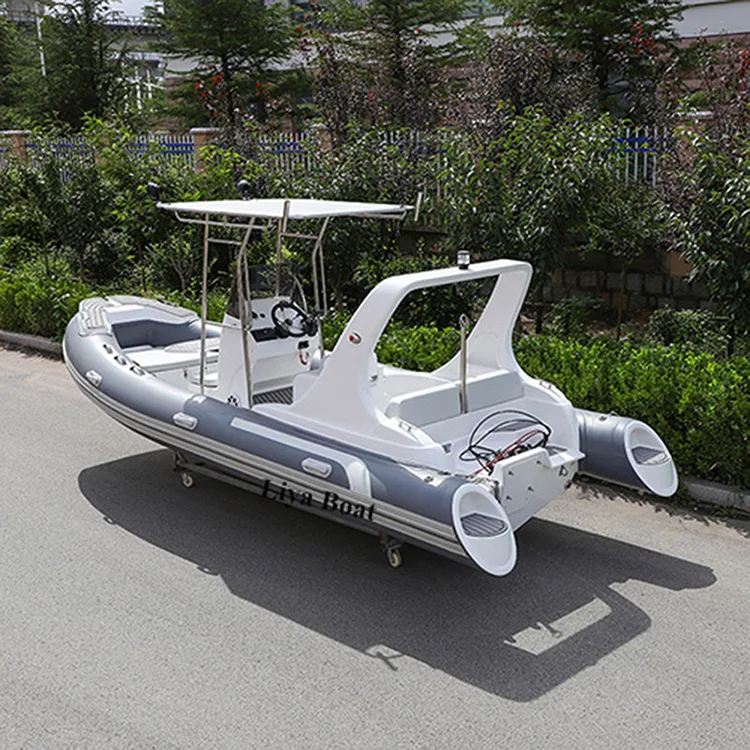 Liya PVC rigid boat 5.8m sport yachts fiberglass leisure rib boat with out engine