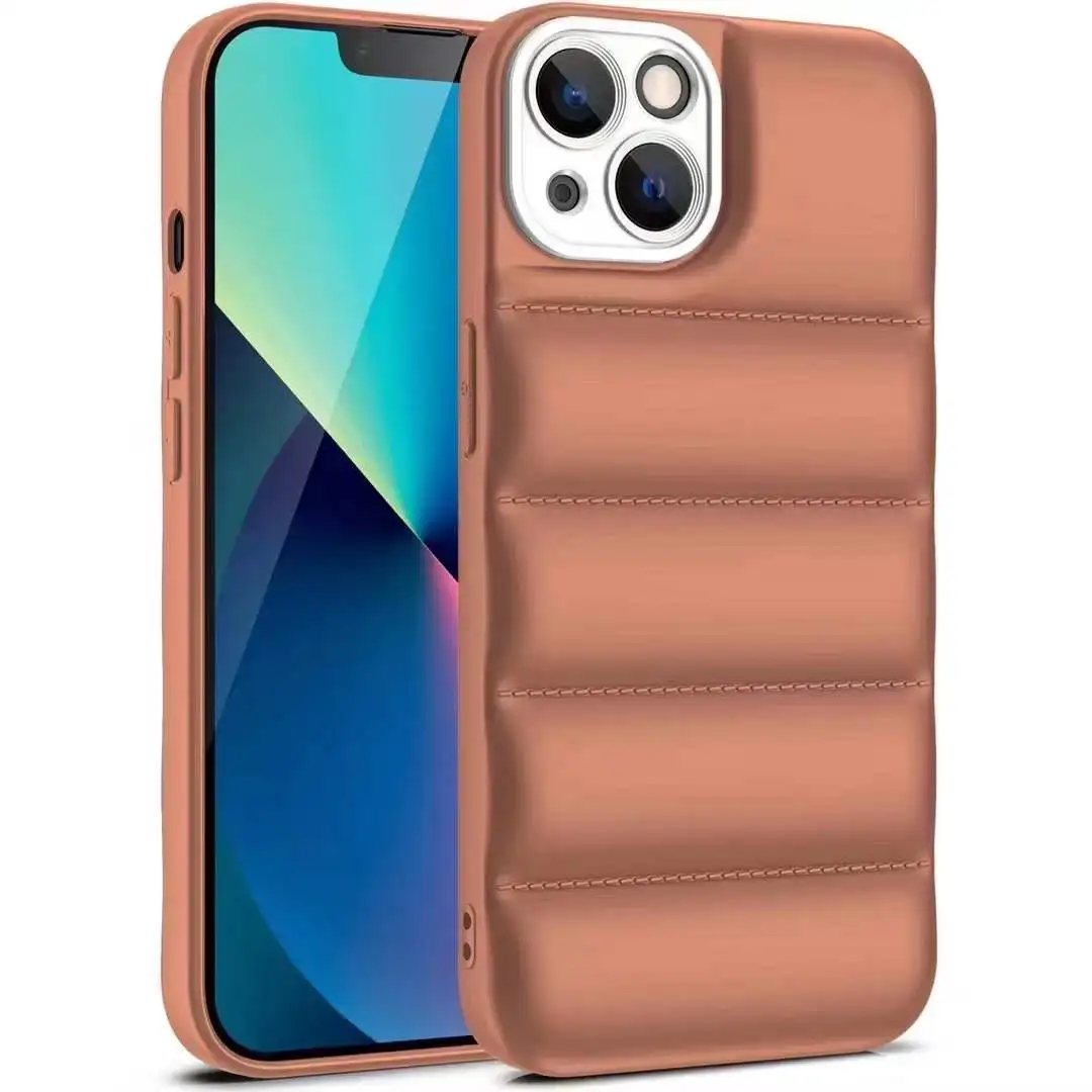 Luxury The Puffer Case Soft Fashion Brand Cover Winter Down Jacket Cloth Phone Case for Iphone 13 12 Pro X XS XR MAX 11 Mini OEM