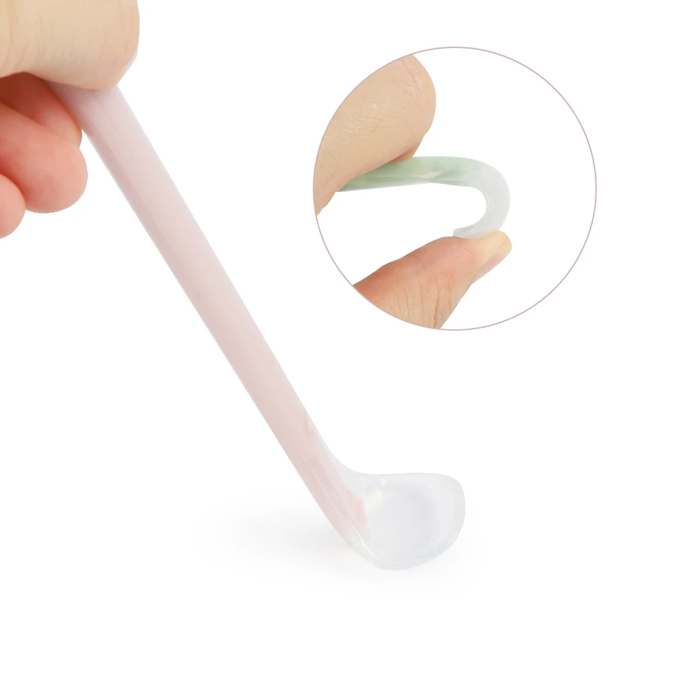 Newsun Colorful Animal Shape Bear Training Spoons Silicon Tableware Silicone Baby Feeding Spoon