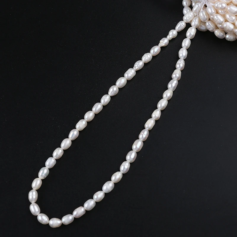 5-6mm AAAA AAA AA A B C D different grade White Natural Loose Beads Real Freshwater Rice Pearl Strand