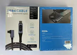 USB4 ELbow Display Cable 40Gbps Type C to C Cable PD3.1 240W Fast Charge Cable 8K@60Hz for PS5 Switch MacBook Pro