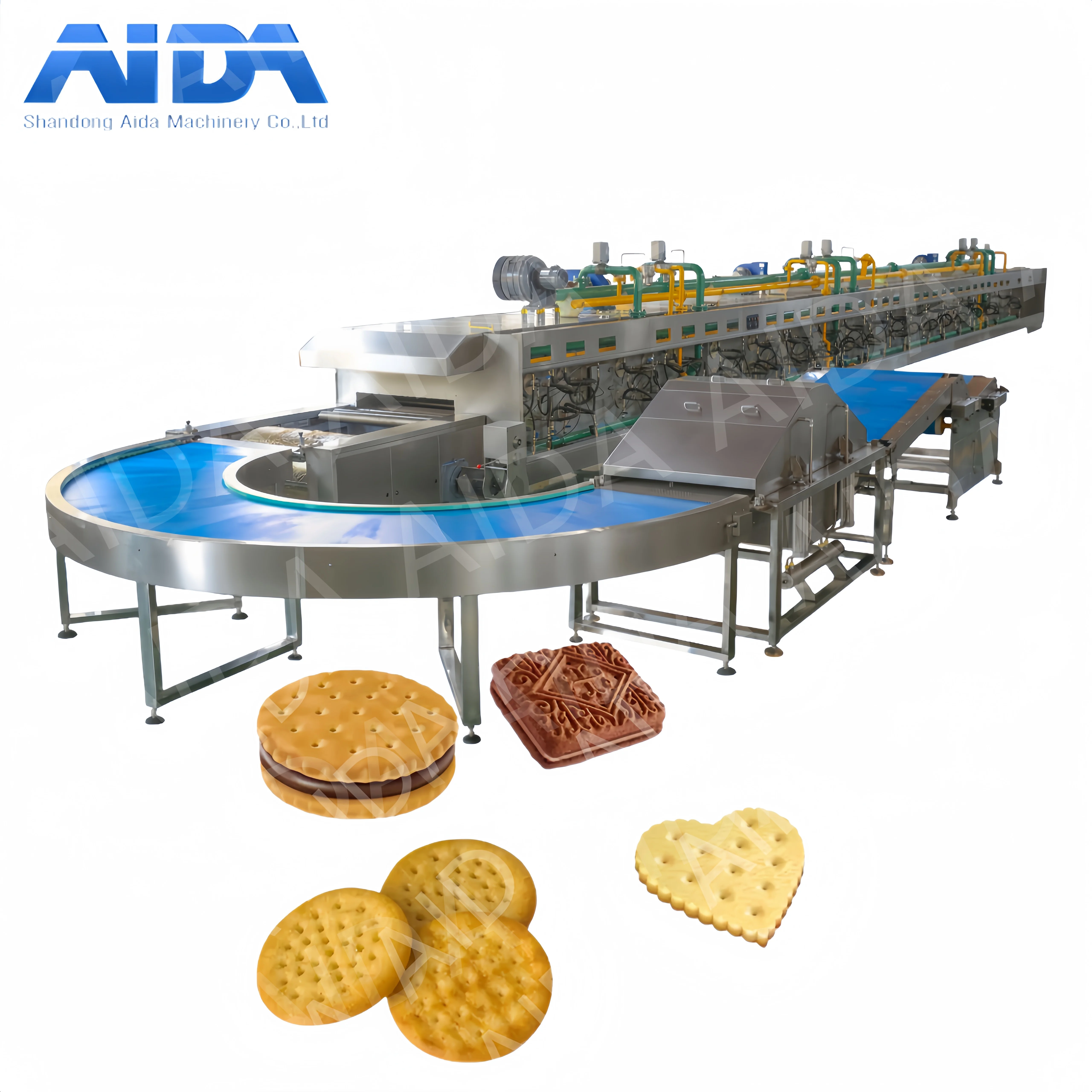 Small fully automatic chocolate sandwich biscuit production line Milk biscuit forming machine equipment