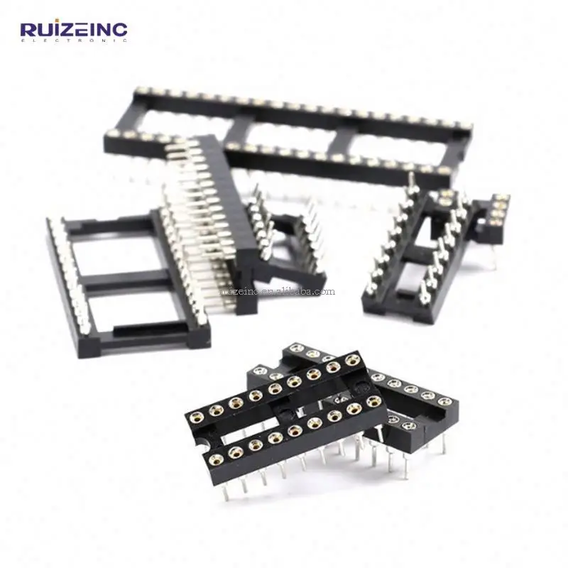 2.54mm SMT IC Socket round pin ic socket 6 8 10 12 14 16 18 20 22 24 28 32 36 40 42 48 50 52 pin CE ROHS LL1021-6