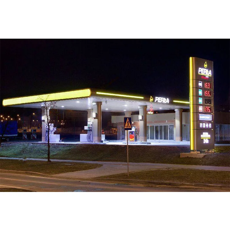 Free Standing Gas Station Led Advertising Billboard Totem Digital Double-sided Backlit Wayfinding Signage Pylon Sign Aluminum