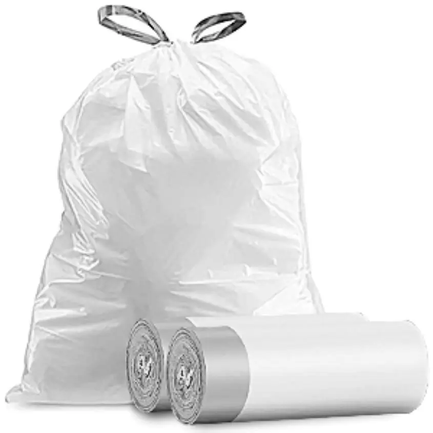 Heavy Duty Drawstring Trash Bags Plastic Medium Garbage Bags Trash Can Liners Unscented For Kitchen Bathroom Bedroom Office