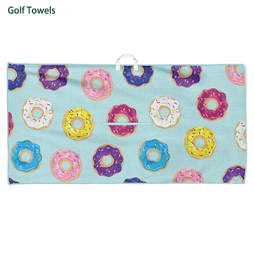 
 OEM manufacture recycled material large sublimation golf towels with logo custom printed  