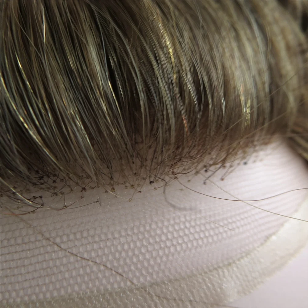 Mono Top with Lace Front Men Toupee Wholesale High Quality Cheap Human Hair Prosthesis Men