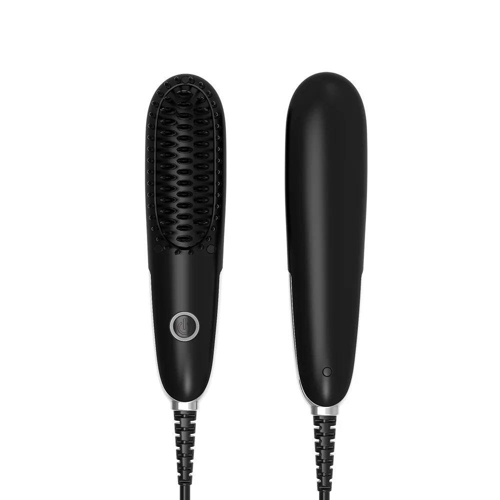 Portable Mini size Electric Mini Hair Straightening Brush Styler Ceramic Plates Hair Straightener Comb with custom logo