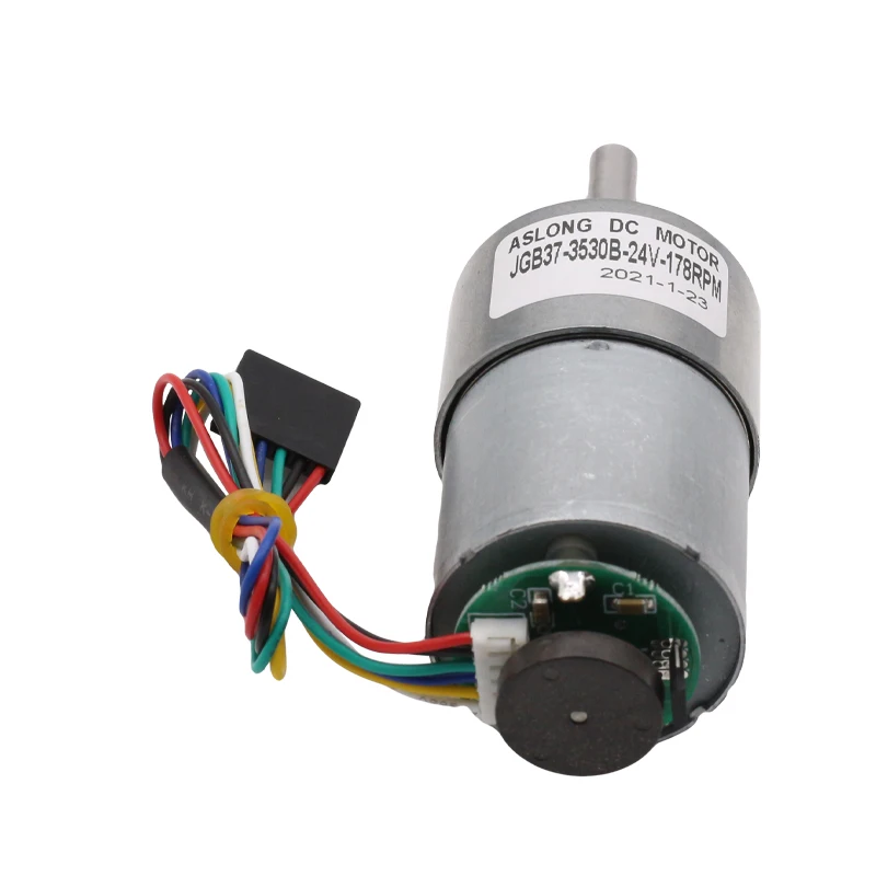 Aslong 37mm JGB37-3530B 12v 24V Brushed High Torque hall encoder Electric DC Motor for Home Appliance