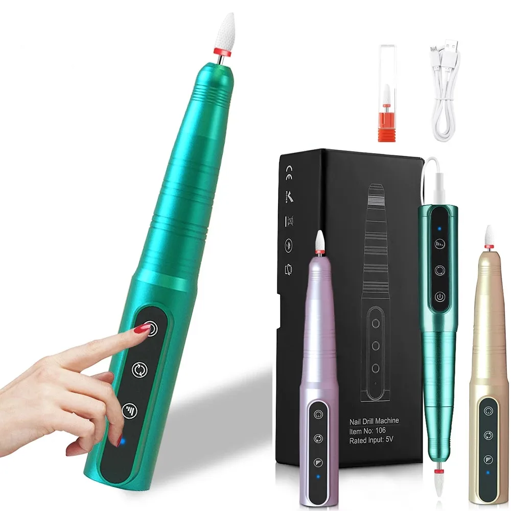 Portable 35000RPM Electric Nail Rig Gel Polishing Nail Drill Pen for Salon Nail Art