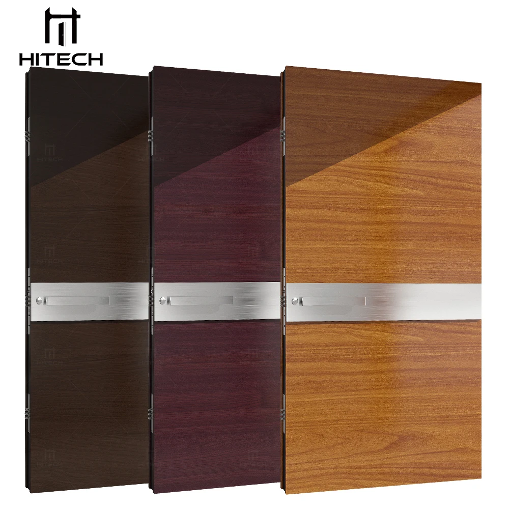 Hitech luxury villa entry pivot steel wooden door minimalist exterior hotel doors plywood door designs