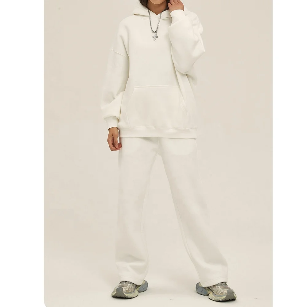 OEM Two Pieces Hoodie sweatpants Set Women Oversize Sporty Hoodie Set Women Clothing Anti Shrink