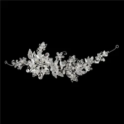 SG0832 New Design Silver leaf Handmade Crystal Rhinestone Vine bridal hair accessories for hair for Wedding