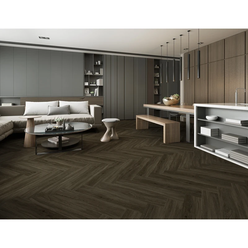 High Quality Wood Herringbone Vinyl Flooring PVC Click Plank Piso Vinyl Spc Flooring 4-6mm Plastic Flooring Indoor