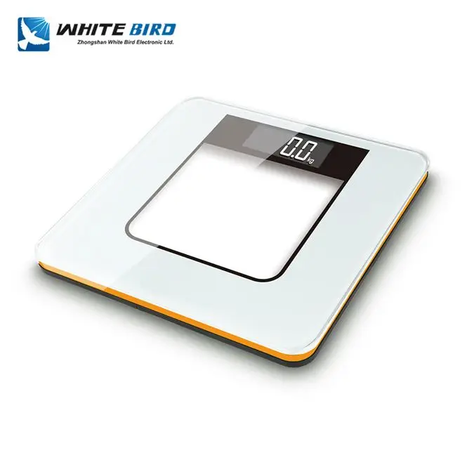 White bird OEM ODM max 180kg 396lb hotel soild glass electronics DIigital bathroom weight scales for human body