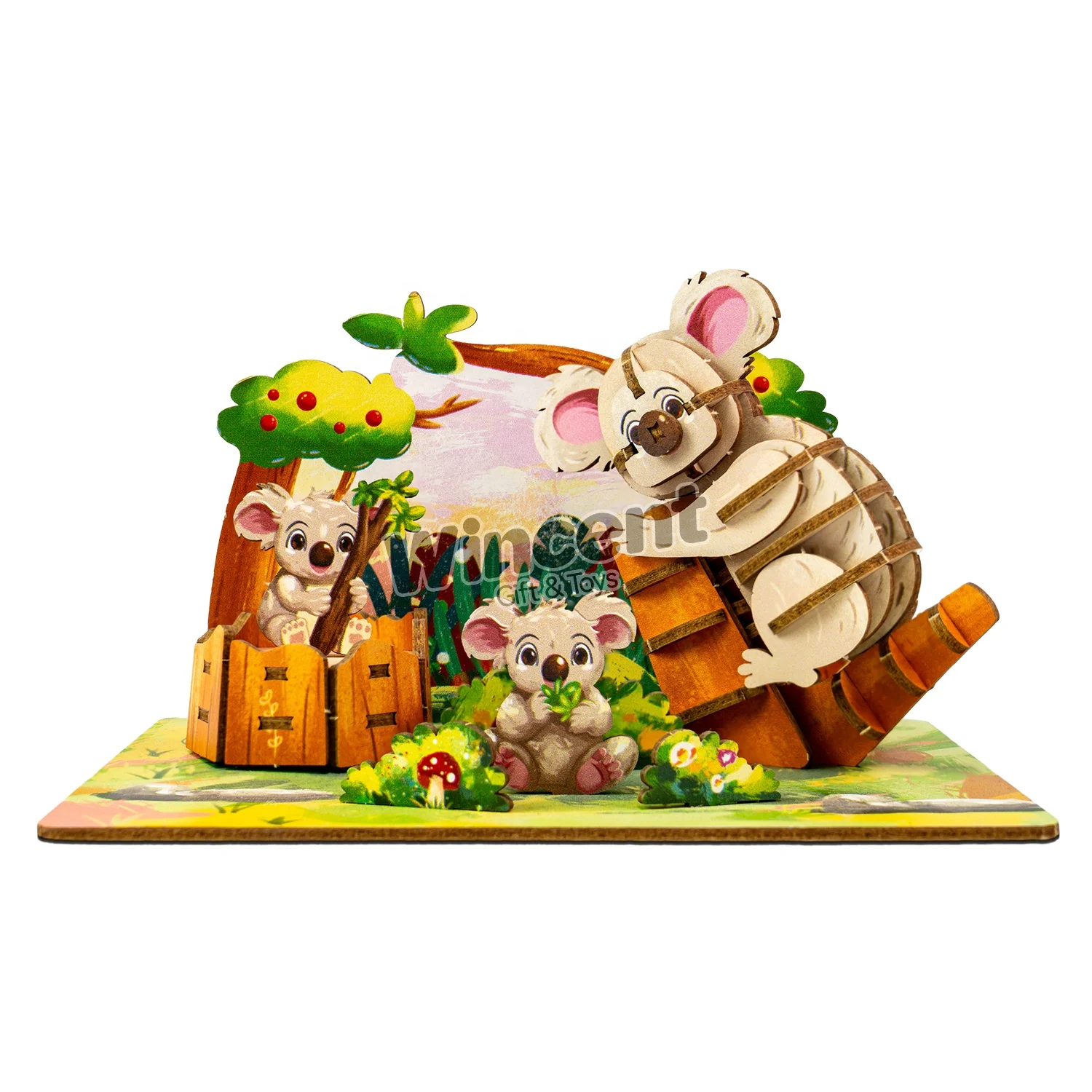 Postcard Plus Classic puzzle Design Mini creativity Animals wooden toys 3D Puzzle games for kids